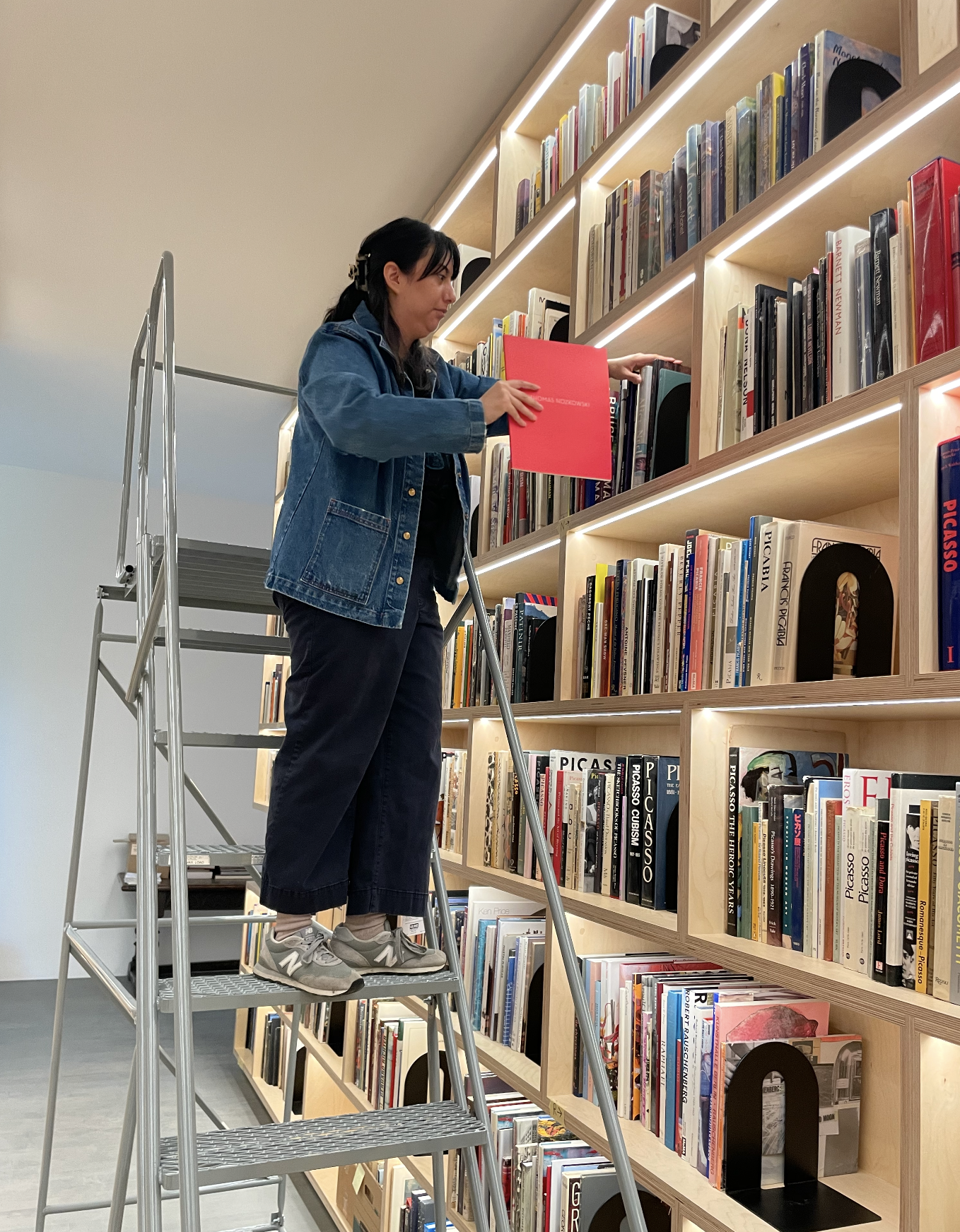 Archival shelves with boxes and monographs.